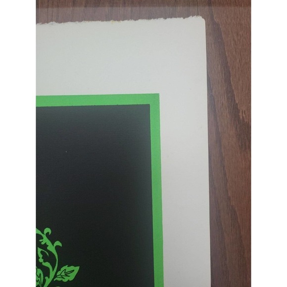C.S. Shawver Beautiful Green Floral Black Background Art Lithograph Print 7/90 - Picture 5 of 6